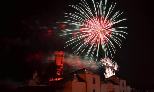 Fireworks lit up the sky over Arbroath.
