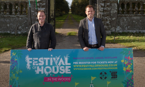 Wayne Dunbar of the Rhumba Club and Festival of House director Craig Blyth at the entrance to Panmure Estate.