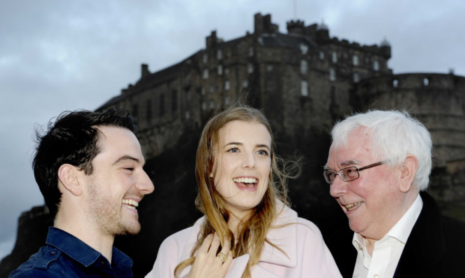 From left: Actors Kevin Guthrie and Agyness Deyn with director Terence Davies in Edinburgh for the premiere screening.