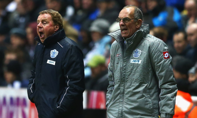 Harry Redknapp with Joe Jordan during their spell in charge at QPR.