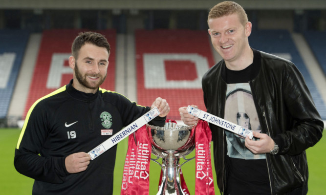 Hibernian's James Keatings joins St Johnstone's Brian Easton as the Semi-Final of the Scottish League Cup is drawn at Hampden.