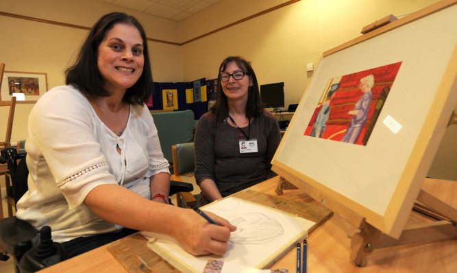 From left:  Amy Tavendale and Christine Goodman at the Centre for Brain Injury Rehabilitation Unit at the Royal Victoria Hospital in Dundee.