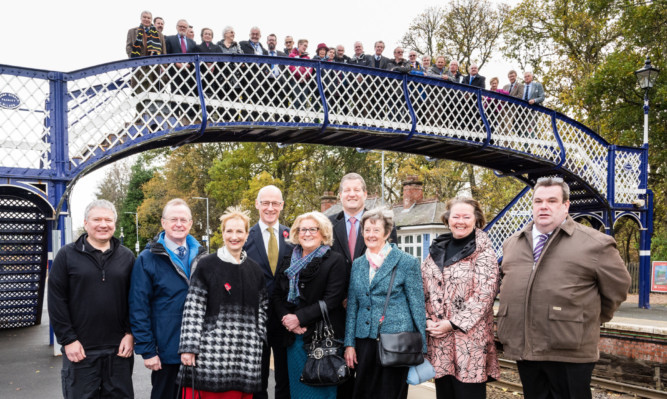 John Swinney, fourth left, with some of those who attended the launch event.