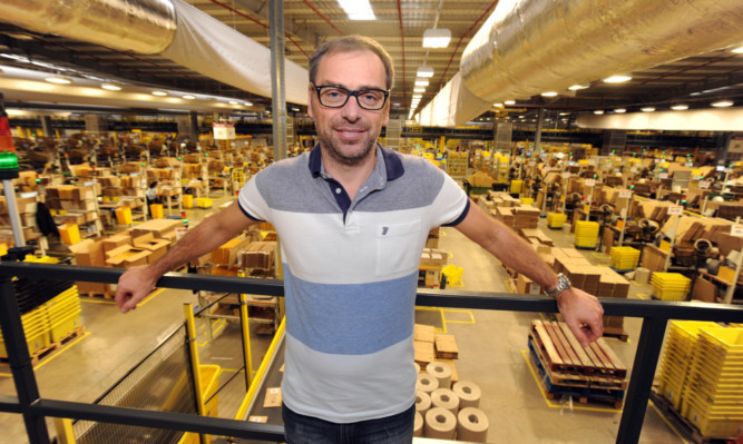 Gavin Morrison manages the Amazon Fulfilment Centre in Dunfermline.