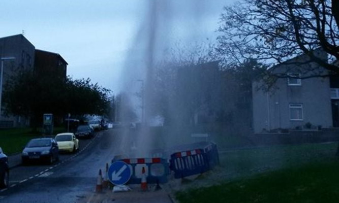 The geyser on Thurso Crescent.