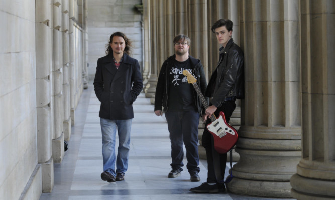 From left:  Mark Keiller and Kevin Black of  Fat Goth] and Jonny Jewel of Sam Gowans.