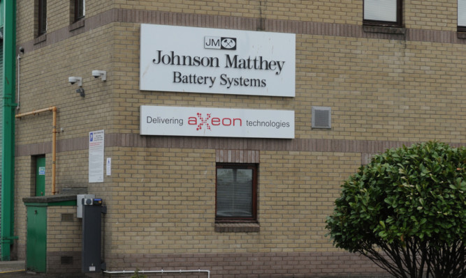Johnson Matthey Battery Systems closure-threatened production facility at Wester Gourdie Industrial Estate.