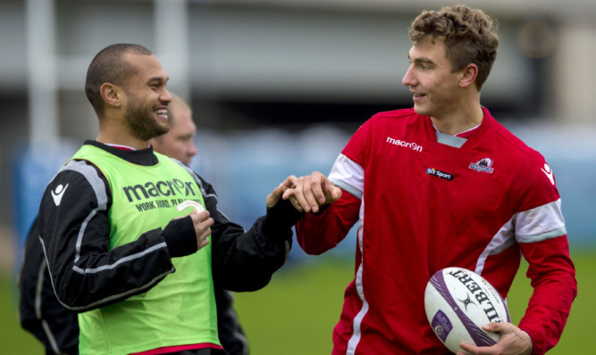 Jamie Ritchie (right) has a chance to make his European debut alongside Will Helu in Agen.