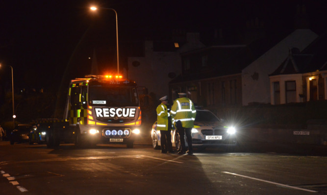 Church Street in Buckhaven after a car collided with a teenage boy