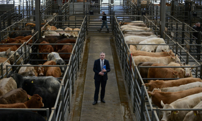 Rural affairs secretary Richard Lochhead, shown here at Thainstone Mart in Inverurie, has come under increasing fire over CAP payment delays to Scottish farmers.