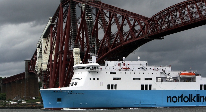 Rosyth ferry route reopens.    MV Scottish Viking, completes her maiden voyage to Rosyth.