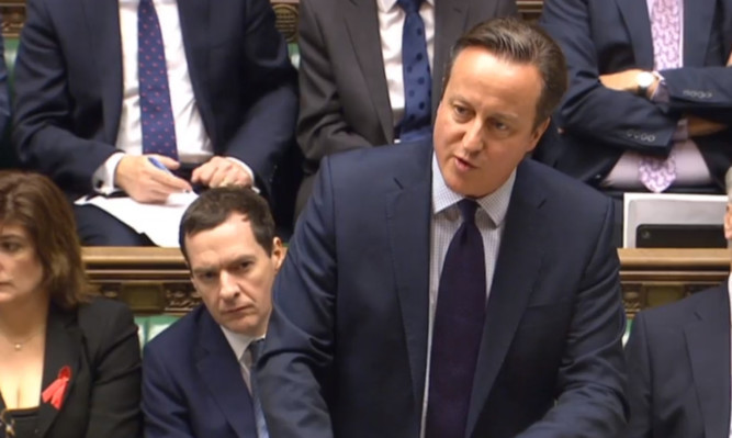 David Cameron makes a statement to MPs in the House of Commons where he is setting out his case for the extension of RAF airstrikes from Iraq into Syria.