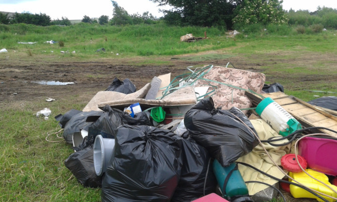 Mess left at a Traveller site in Forfar.