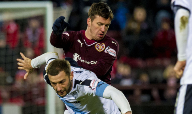 Kevin Thomson in action against Hearts.