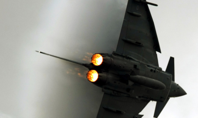 An RAF Typhoon in action