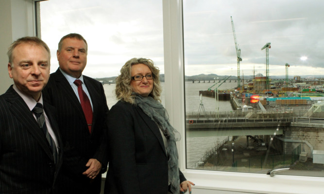 From left:Director of the V&A Dundee Philip Long, Director of City Development at Dundee City Council Mike Galloway and CEO of Dundee & Angus Chamber of Commerce Alison Henderson.