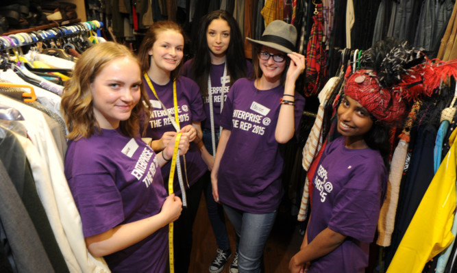 Some of the pupils at the Rep, from left: Laura Mathieson, Laura Short, Amina Benmaler, Louise Evans and Jency George.