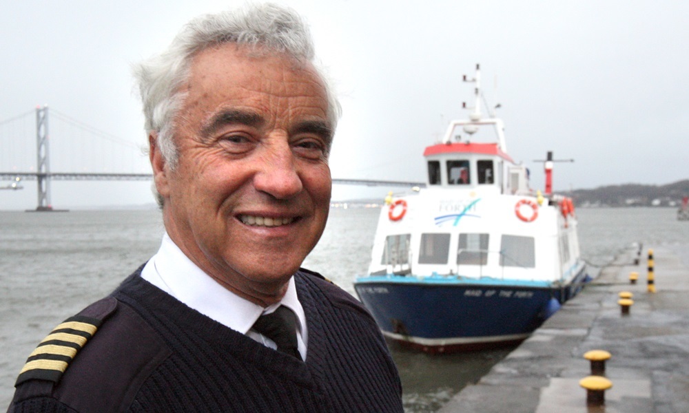 Kris Miller, Courier, 09/12/15. Picture today at South Queensferry shows Colin Aston, owner of Maid of the Forth for story about Colin offering to operate a ferry service across the river while the Forth Road Bridge is closed.