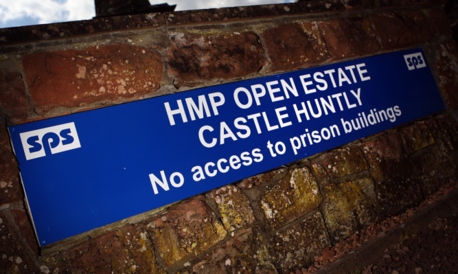 Kris Miller, Courier, 16/04/12. Picture today shows sign for HMP Castle Huntly for file.