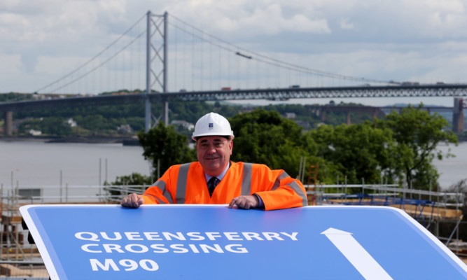 First Minister Alex Salmond as he unveiled the name for the new bridge as the Queensferry Crossing.