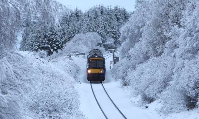 Snow has been causing disruption in northern Scotland.
