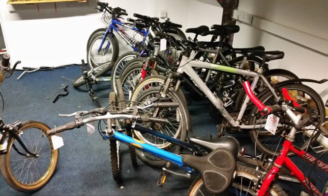 Some bikes were damaged during the incident.