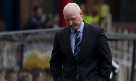 05/05/13 CLYDESDALE BANK PREMIER LEAGUE
DUNDEE v ABERDEEN (1-1)
DENS PARK - DUNDEE
Dundee manager John Brown cuts a dejected figure on the touchline