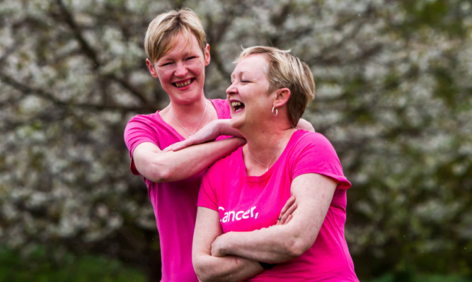 Caroline Morton, right, and her sister Zoe McNab are all set for the Race for Life in Perth this weekend.