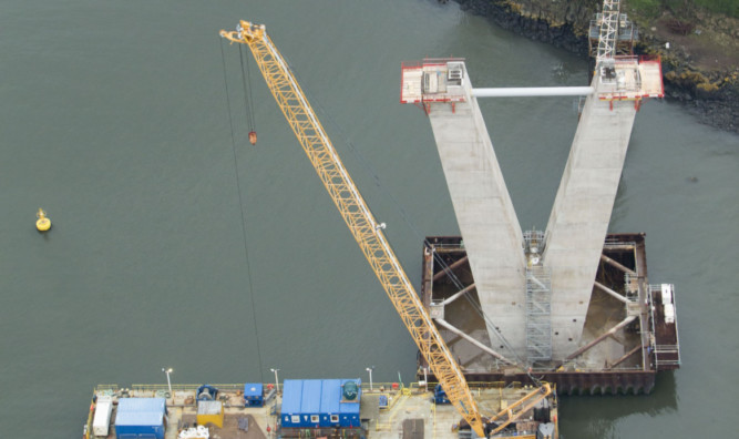 Work continues on the Queensferry Crossing.