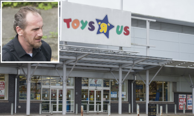 Przemyslaw Kaluzny (inset) was on drugs during his rampage at the Toys R Us store in Dundee.