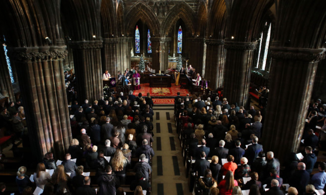 A special service to mark the anniversary of the Glasgow bin lorry crash takes place at Glasgow Cathedral.