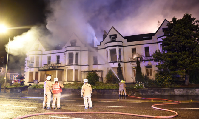 Fire crews battled the blaze at the Waverley Hotel in November.