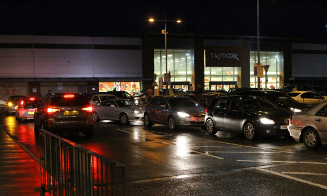 Cars had to wait up to 45 minutes to get out of the car park.