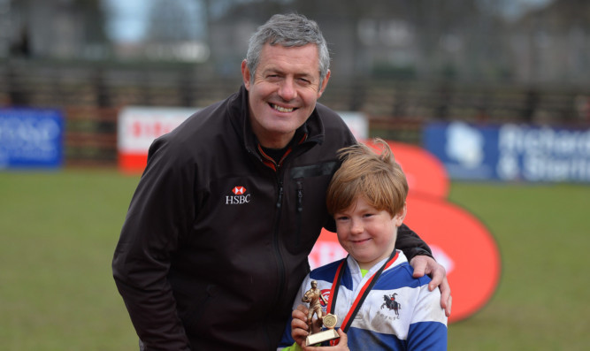 Huge honour: Dean Powles with Scotland and Lions legend Gavin Hastings.