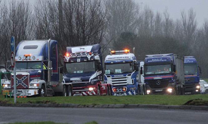 Members of the Road Haulage Association Scotland took part in the fuel protests.