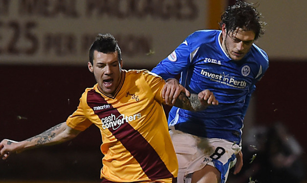 Murray Davidson in action at Fir Park before his injury.