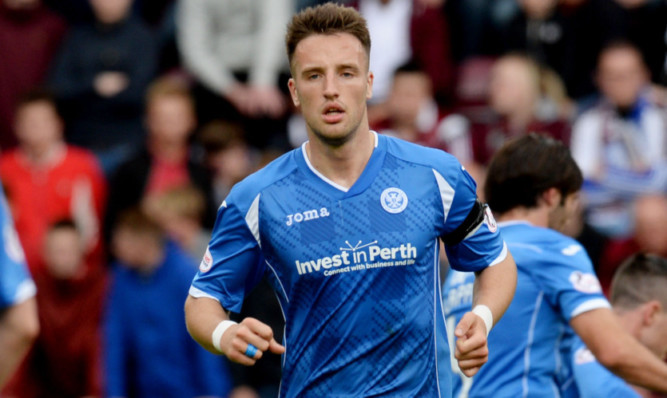 Brad McKay in action for St Johnstone.