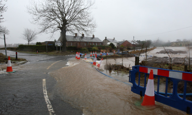 Flooding has caused problems on many roads in Angus.