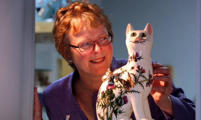 Wemyss Ware owner Griselda Hill with one of her pieces.