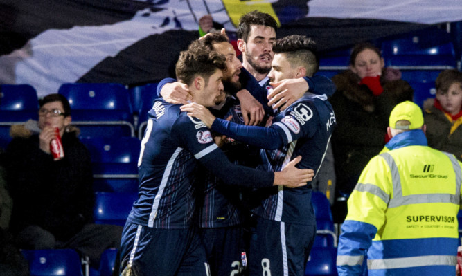 Ross County's Raffaele De Vita (centre) celebrates after making it 1-0.