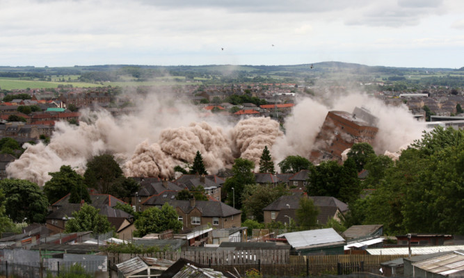 The demolition of the Derby Street multis in 2013.