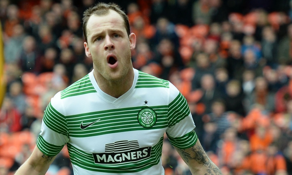 05/04/14 SCOTTISH PREMIERSHIP
DUNDEE UTD V CELTIC (0-2)
TANNADICE - DUNDEE
Celtic's Anthony Stokes celebrates after scoring the second goal of the game