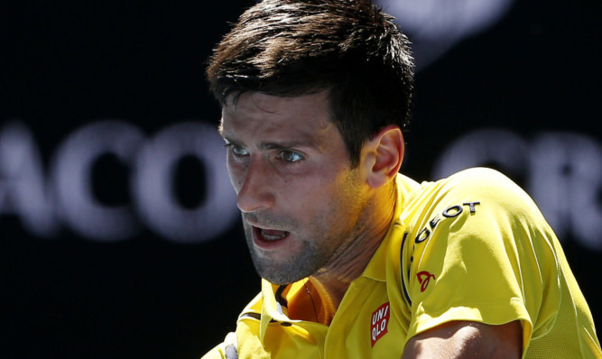 Novak Djokovic in action in the first round of the Australian Open.