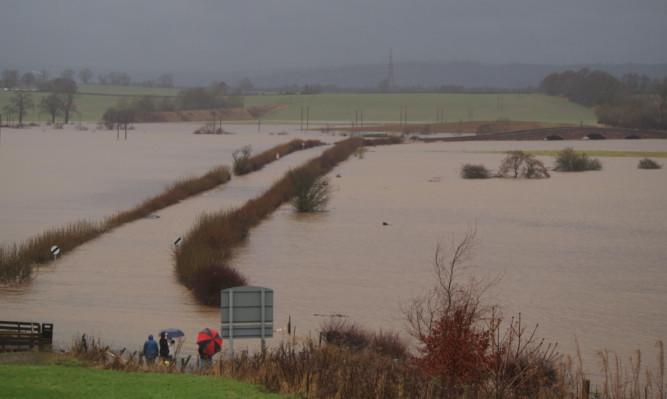 Flooding on the A923 Blairgowrie to Coupar Angus road.