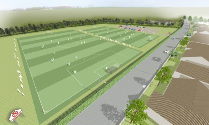 An artists impression of how the new training pitches for Carnoustie Panmure would look.