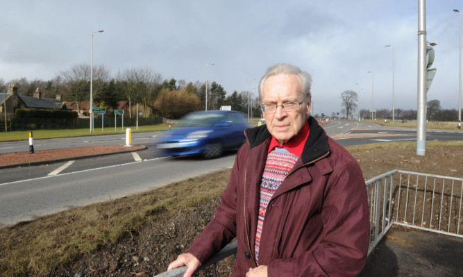 Ron Page beside the Balfarg junction on the A92 near Glenrothes.