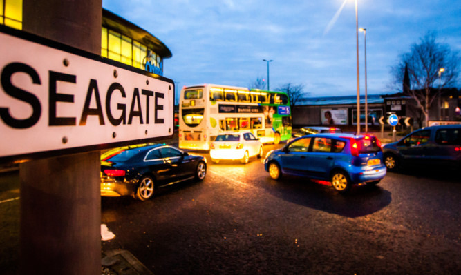 The busy Seagate in Dundee is one of Scotlands most polluted streets.