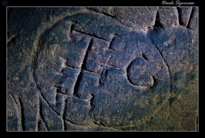 A carving which was discovered inside the Wemyss Caves by the preservation group.