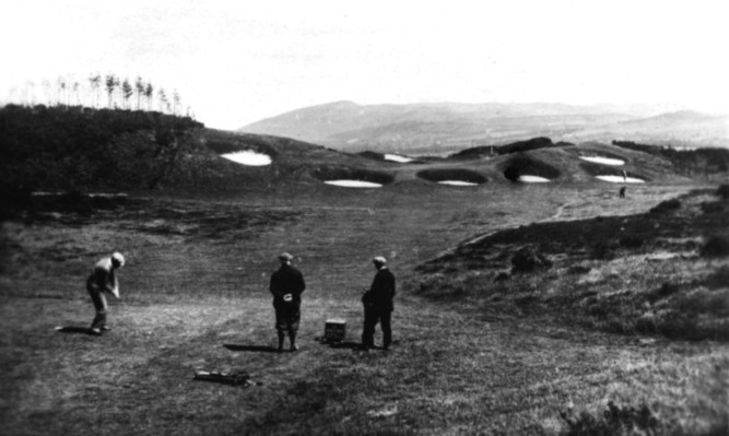 Golfers on the Kings Course at Gleneagles in the 1920s.