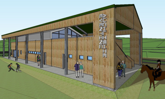 An artists impression of the new building at Auchlishie Eventing.